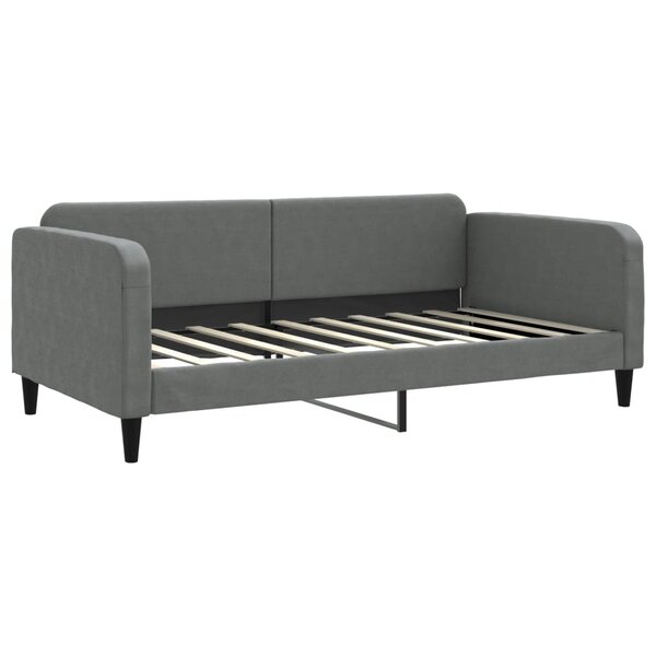 vidaXL Lit de jour gris foncé 100x190 cm tissu