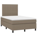 vidaXL Sommier à lattes de lit et matelas et LED Taupe 120x200cm Tissu