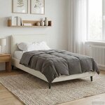 vidaXL Duvet d'été simple Matelassé Gris clair 155 x 200 cm Microfibre
