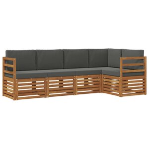 vidaXL Ensemble de canapé d'angle 5 Pièces Naturel et Anthracite