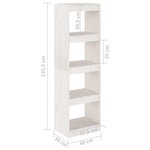 vidaXL Bibliothèque/Séparateur de pièce Blanc 40x30x135 5cm Pin massif