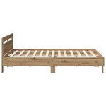 vidaXL Cadre de lit chêne artisanal 200 x 200 cm Bois d'ingénierie