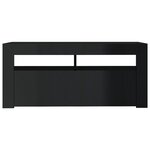 vidaXL Meuble TV avec lumières LED noir brillant 90x35x40 cm