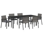 vidaXL Ensemble de salle à manger pour jardin 6 Pièces Gris Poly rotin