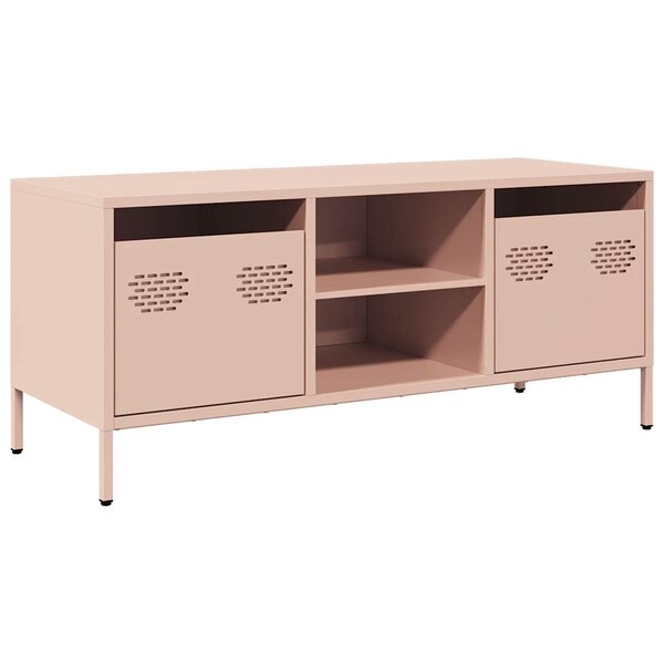 vidaXL Meuble TV rose 101 5x39x43 5 cm acier laminé à froid
