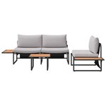 vidaXL Ensemble de salle à manger pour jardin 3 Pièces Gris clair Acier