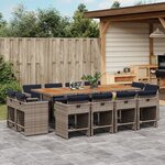 vidaXL Ensemble à manger de jardin avec coussins 13 Pièces résine tressée