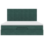 vidaXL Cadre de lit ottoman avec matelas vert foncé 160x200 cm velours