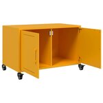 vidaXL Meuble TV jaune moutarde 68x39x43 5 cm acier
