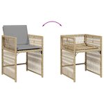 vidaXL Chaises de jardin avec coussins lot de 4 mélange beige
