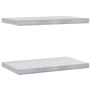 vidaXL Étagères murales 2 Pièces 50x30x3 cm argenté acier inoxydable