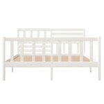 vidaXL Cadre de lit sans matelas blanc bois massif