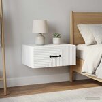 vidaXL Cabinet de chevet mural 2 pièces Blanc 49 x 34 5 x 20 cm