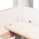 vidaXL Lit superposé et échelle et toit blanc 90x200cm bois pin massif