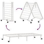 vidaXL Cadre de lit sans matelas pliable blanc 100x200 cm acier