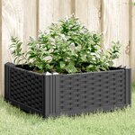 vidaXL Jardinière avec piquets noir 42 5x42 5x28 5 cm PP