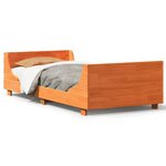 vidaXL Cadre de lit sans matelas cire marron 100x200cm bois pin massif