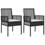 vidaXL Chaise de jardin 2 Pièces Noir 53 x 60 x 85cm polyrotin