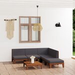 vidaXL Salon de jardin 6 Pièces avec coussins Bois d'acacia solide