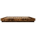 vidaXL Cadre de lit chêne fumé 200x200 cm bois d'ingénierie