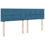 vidaXL Sommier à lattes de lit et matelas Bleu 200x200 cm velours