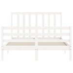 vidaXL Cadre de lit avec tête de lit blanc 140x190 cm bois massif