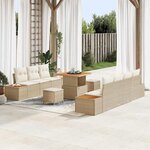 vidaXL Ensemble de canapé de jardin 10 Pièces Beige Poly rotin