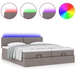 VidaXL Cadre de lit ottoman avec matelas taupe 180x200 cm tissu
