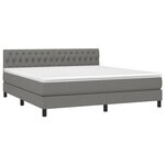 vidaXL Sommier à lattes de lit avec matelas Gris foncé 180x200cm Tissu