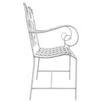 vidaXL Banc de jardin en acier blanc avec un design à lattes  104 cm