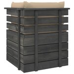 Vidaxl canapé d'angle palette de jardin avec coussins bois de pin
