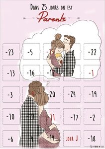 Calendrier de l'avant naissance 25 jours