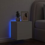 vidaXL Meuble TV mural avec lumières LED blanc 40 5x35x40 cm