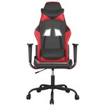 vidaXL Chaise de jeu de massage Noir et rouge Similicuir