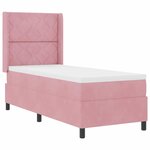 vidaXL Lit à ressorts avec matelas avec LED Rose 80 x 200 cm Velours