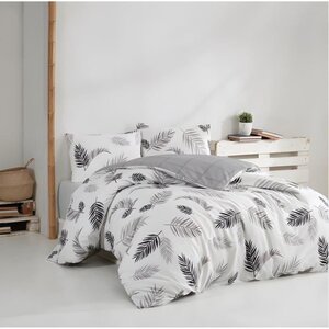 Parure de lit - housse de couette 220 x 240 + 2 taies d'oreiller 60 x 60 coton renforcé - Gris