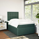 vidaXL Sommier à lattes de lit avec matelas vert foncé 120x190 cm