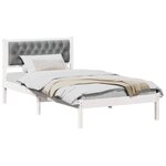 vidaXL Cadre de lit Gris clair 100 x 200 cm Pin massif