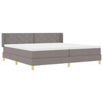 vidaXL Lit à Ressorts avec matelas Taupe 200 x 200 cm tissu