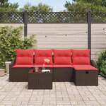 vidaXL Ensemble de Canapés avec coussin avec stockage Marron polyrotin