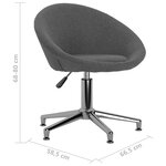 vidaXL Chaise pivotante de salle à manger Gris foncé Tissu