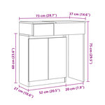 vidaXL Coiffeuse avec LED sonoma gris 115x37x110 5 cm