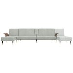 vidaXL Canapé-lit en forme de L gris clair 279x140x70 cm velours