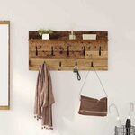 vidaXL Porte-manteau mural avec étagère Bois ancien 80 x 40 x 12 cm