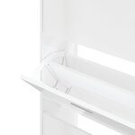 vidaXL Armoire à chaussure Blanc brillant 63x24x147 cm Bois ingénierie