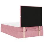 vidaXL Cadre de lit ottoman avec matelas rose 120x200 cm velours