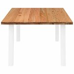 vidaXL Table à manger marron clair bois de chêne massif rectangulaire