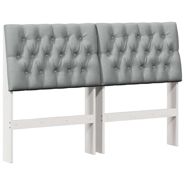 vidaXL Tête de lit capitonnée Gris clair 160 cm Pin massif