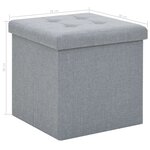 Vidaxl tabourets de rangement pliables lot de 2 gris clair faux lin