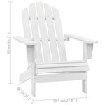 vidaXL Chaise de jardin bois blanc